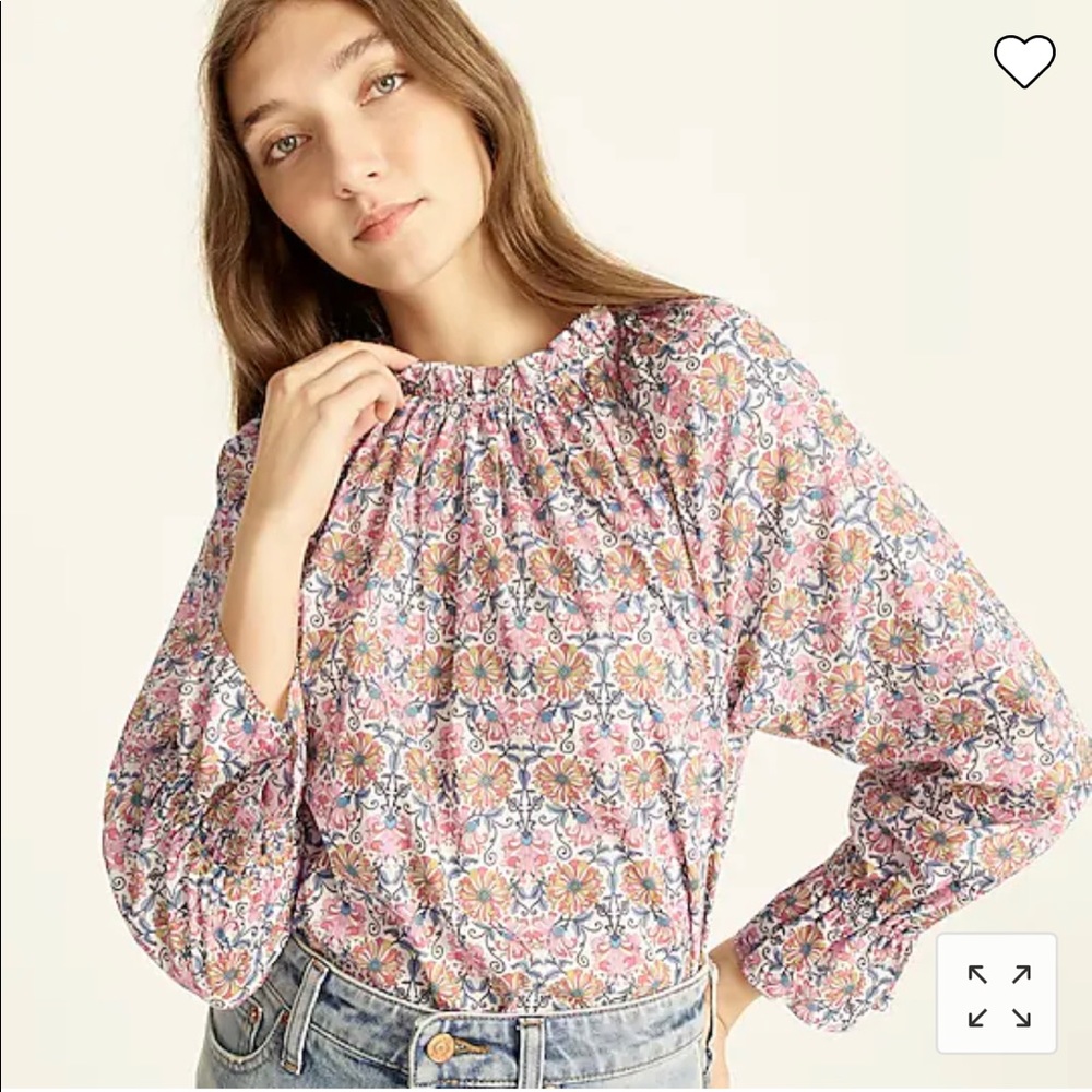 Tie Waist Floral Liberty Top J Crew